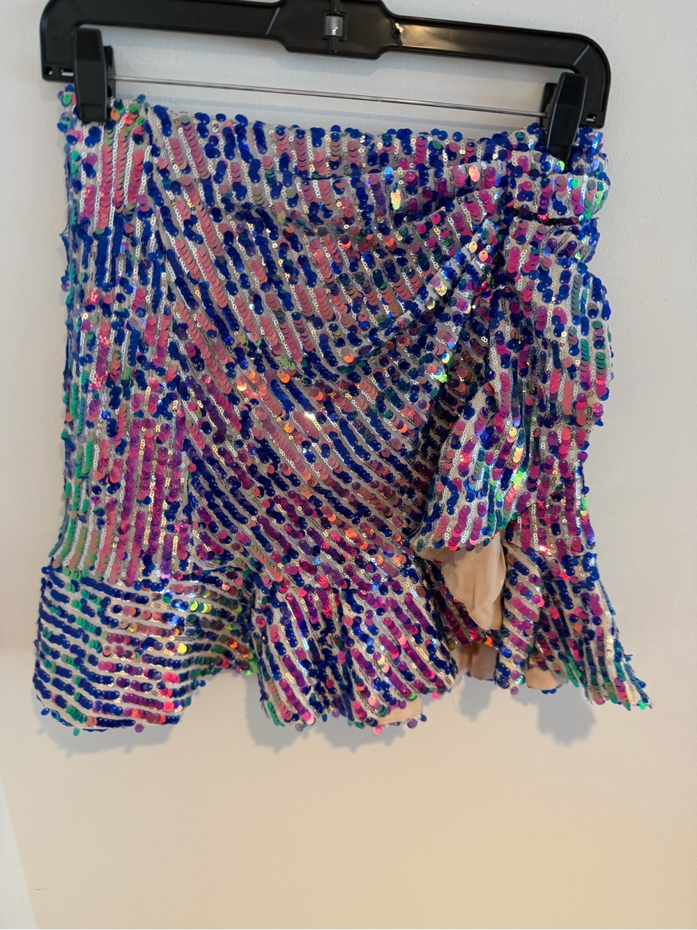 Zara Multi-Color Sequin Ruffle Mini Skirt - Picture 2 of 3